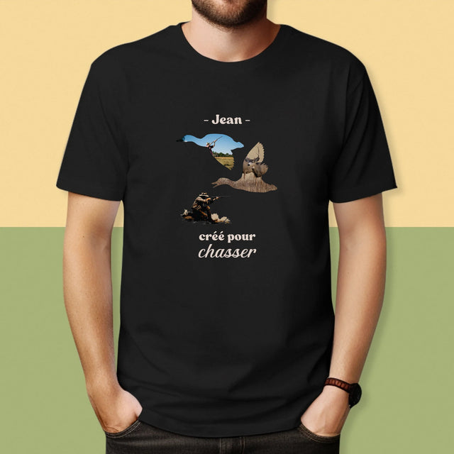 Forme Des Photos: Créé Pour Chasser - T-Shirt Pour Hommes