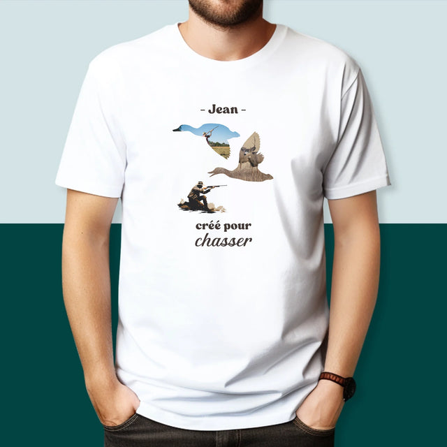 Forme Des Photos: Créé Pour Chasser - T-Shirt Pour Hommes
