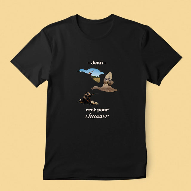 Forme Des Photos: Créé Pour Chasser - T-Shirt Pour Hommes