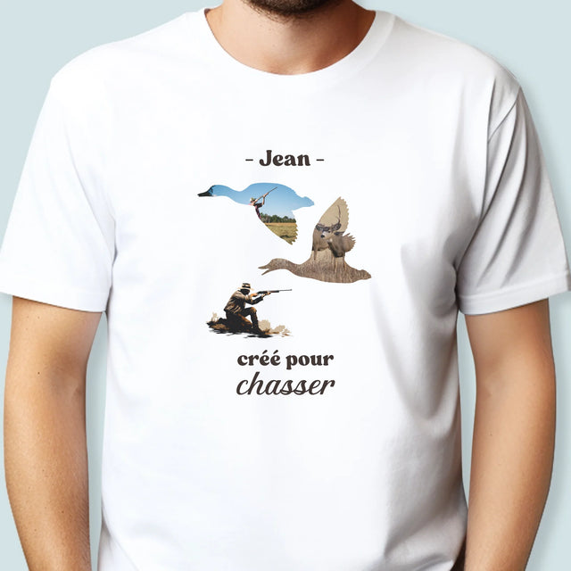 Forme Des Photos: Créé Pour Chasser - T-Shirt Pour Hommes