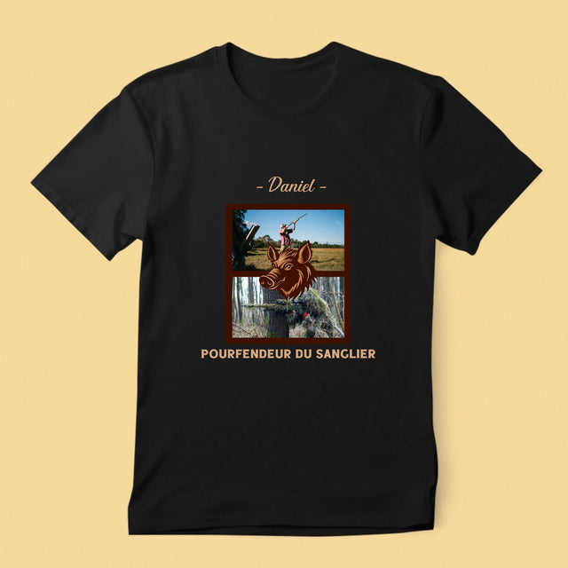 Le Collage Photo: Pourfendeur Du Sanglier - T-Shirt Pour Hommes