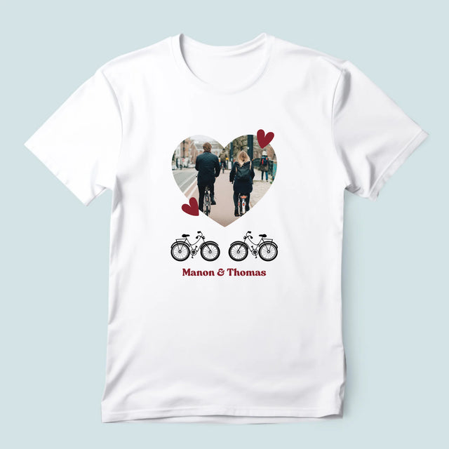 La Photo Et Un Texte: Couple De Cyclistes - T-Shirt Pour Hommes