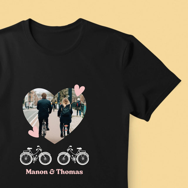 La Photo Et Un Texte: Couple De Cyclistes - T-Shirt Pour Hommes