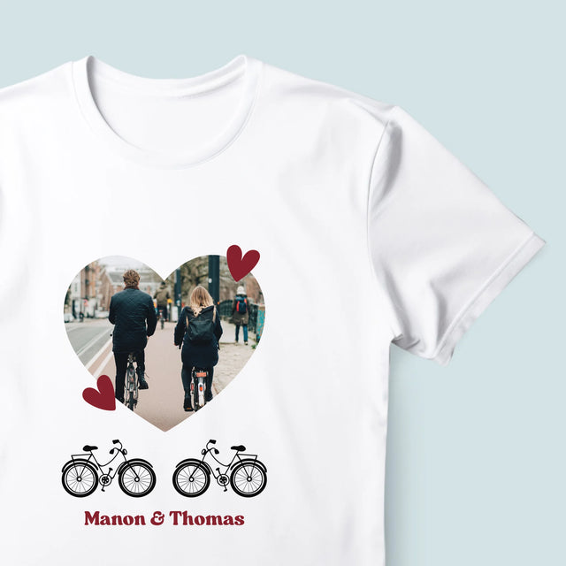 La Photo Et Un Texte: Couple De Cyclistes - T-Shirt Pour Hommes