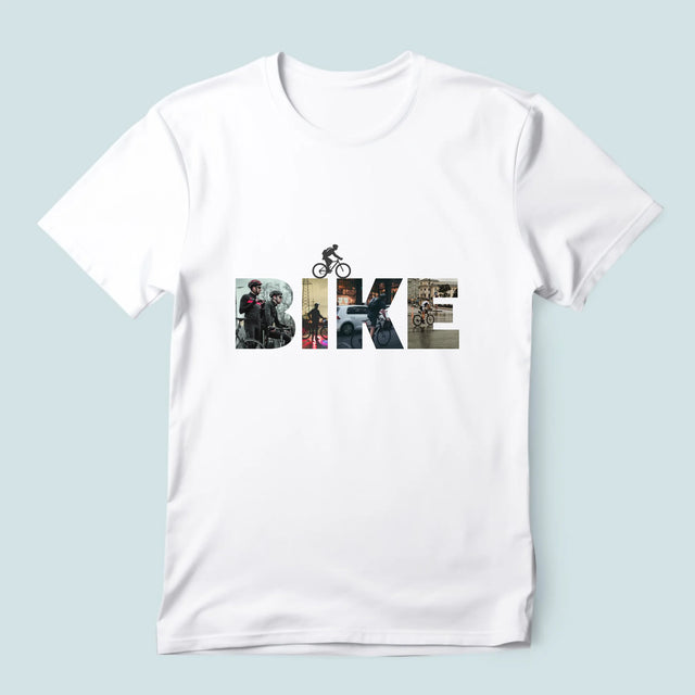 Collage Photo De Lettre: Bike - T-Shirt Pour Hommes