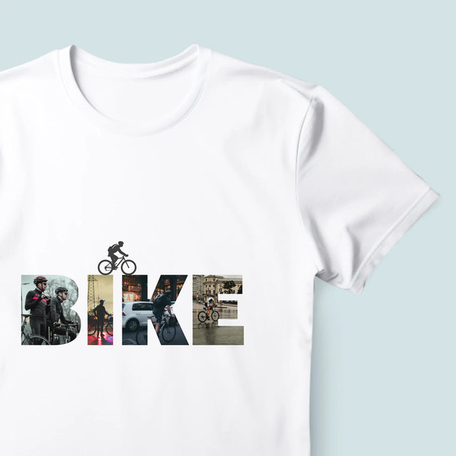 Collage Photo De Lettre: Bike - T-Shirt Pour Hommes
