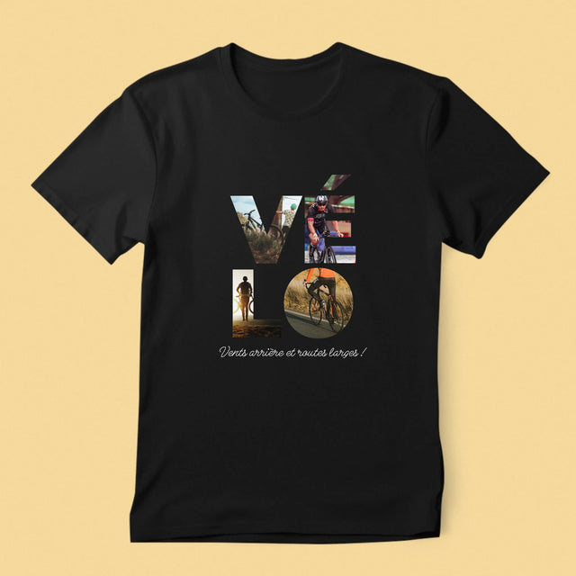 Collage Photo De Lettre: Vélo - T-Shirt Pour Hommes