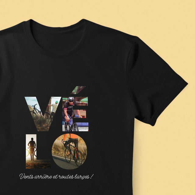 Collage Photo De Lettre: Vélo - T-Shirt Pour Hommes