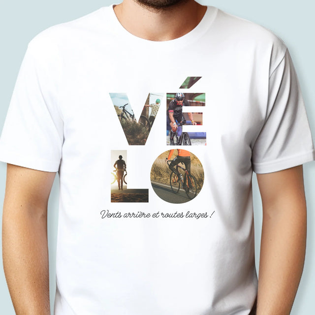 Collage Photo De Lettre: Vélo - T-Shirt Pour Hommes
