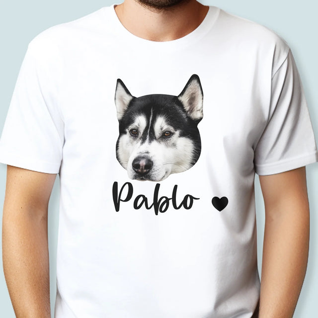 Ton Personnage: La Tête De Votre Chien - T-Shirt Pour Hommes