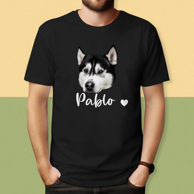 Ton Personnage: La Tête De Votre Chien - T-Shirt Pour Hommes