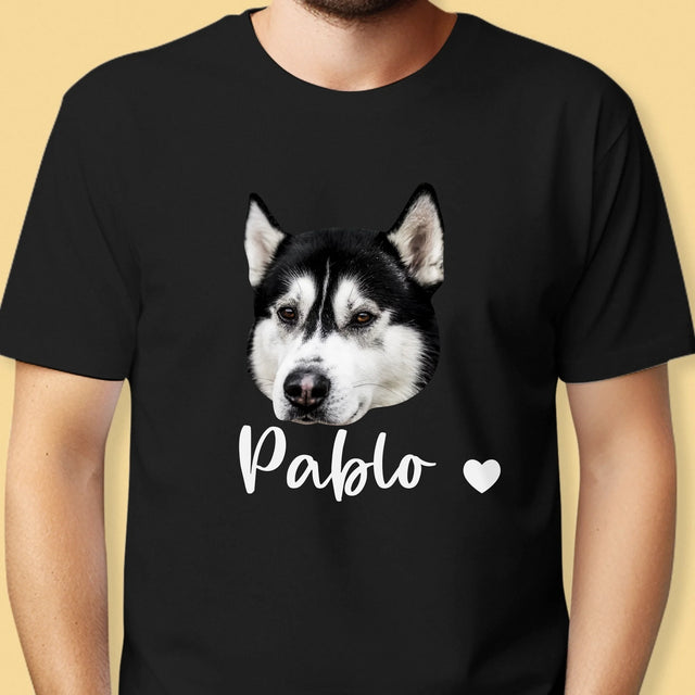 Ton Personnage: La Tête De Votre Chien - T-Shirt Pour Hommes