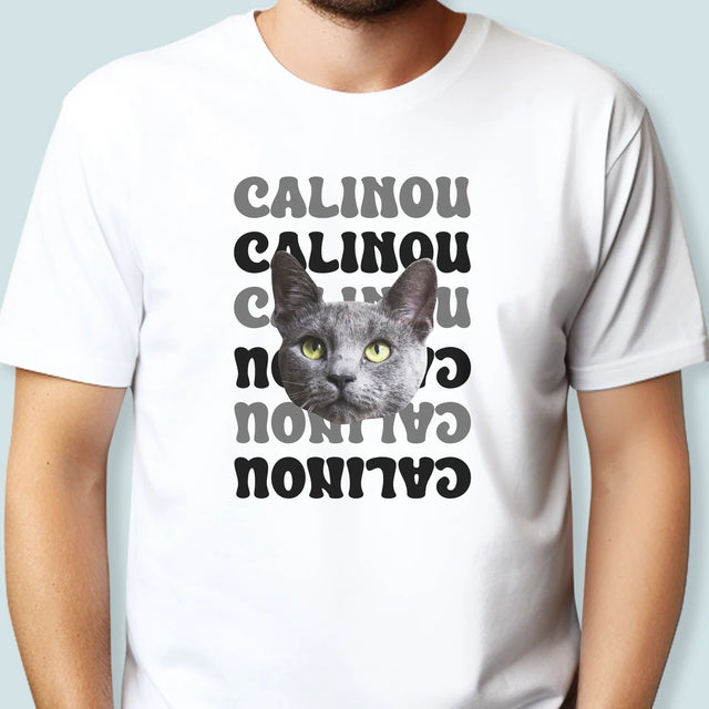 Ton Personnage: Photo De L'Animal Avec Son Nom - T-Shirt Pour Hommes