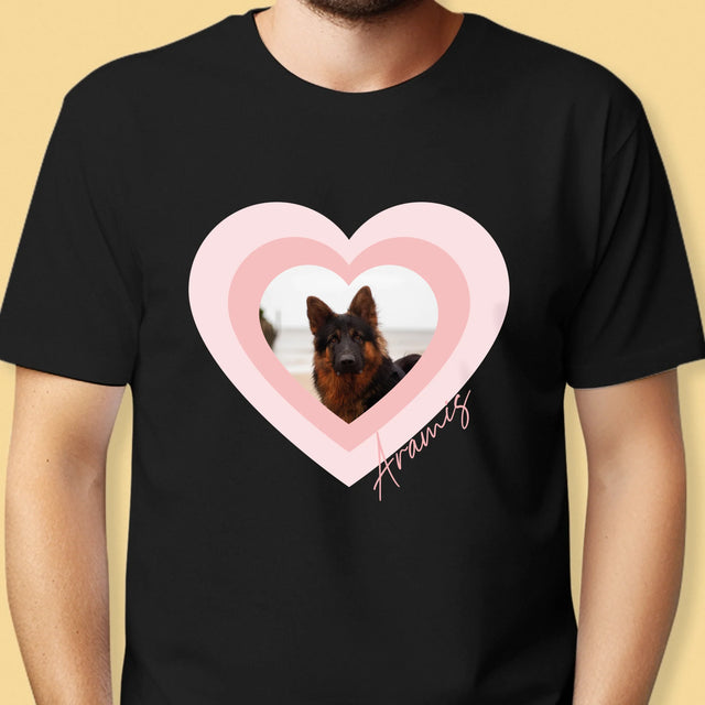 La Photo Et Un Texte: Photo De L'Animal Dans Le Cœur - T-Shirt Pour Hommes