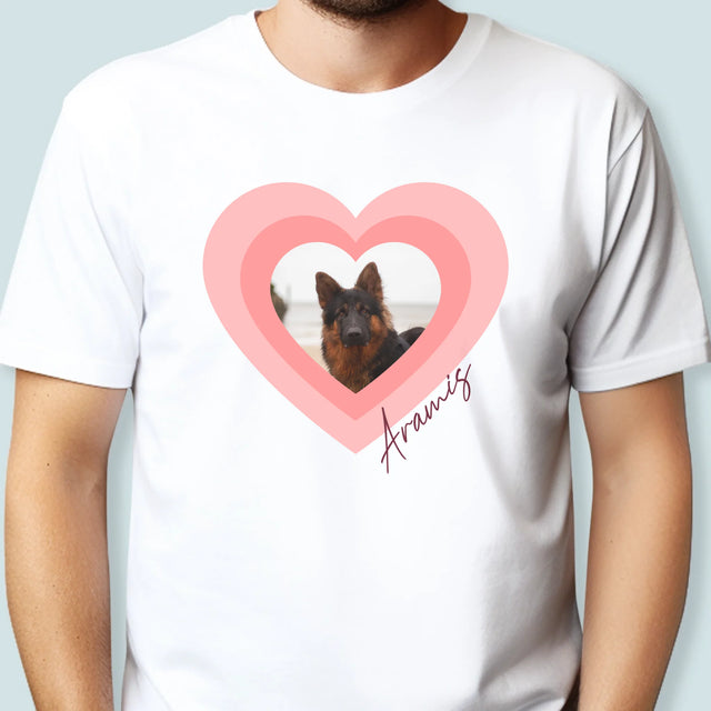 La Photo Et Un Texte: Photo De L'Animal Dans Le Cœur - T-Shirt Pour Hommes