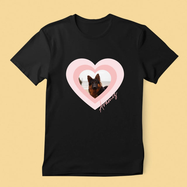 La Photo Et Un Texte: Photo De L'Animal Dans Le Cœur - T-Shirt Pour Hommes