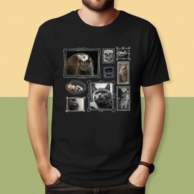 Le Collage Photo: Un Mur D'Exposition Avec Un Animal - T-Shirt Pour Hommes
