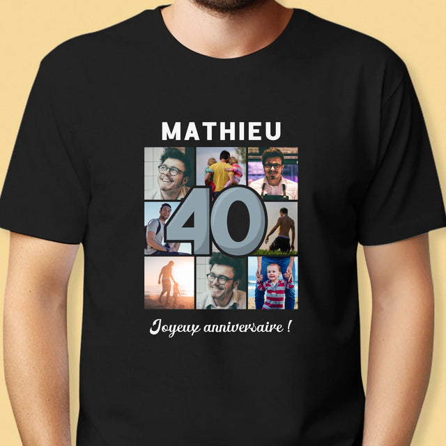 Le Collage Photo: 40 Ans - T-Shirt Pour Hommes