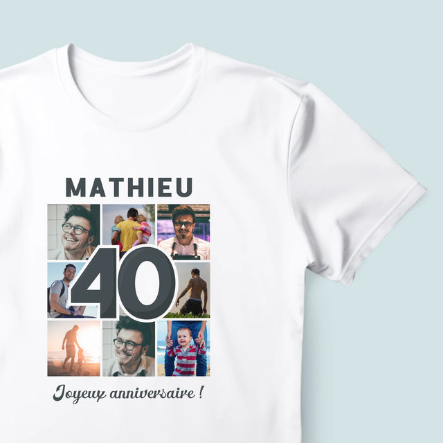 Le Collage Photo: 40 Ans - T-Shirt Pour Hommes