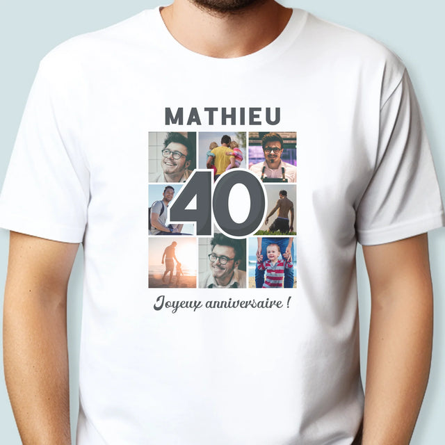 Le Collage Photo: 40 Ans - T-Shirt Pour Hommes