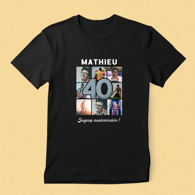 Le Collage Photo: 40 Ans - T-Shirt Pour Hommes
