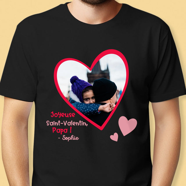 La Photo Et Un Texte: Saint Valentin Pour Papa - T-Shirt Pour Hommes