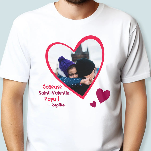 La Photo Et Un Texte: Saint Valentin Pour Papa - T-Shirt Pour Hommes