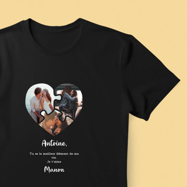 Le Collage Photo: Puzzle De La Saint-Valentin - T-Shirt Pour Hommes