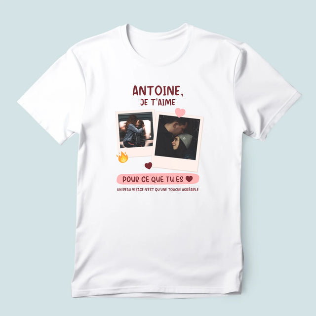Le Collage Photo: Je T'Aime Pour Ce Que Tu Es - T-Shirt Pour Hommes