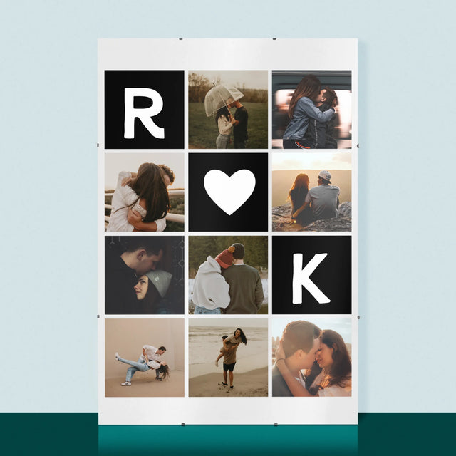 Le Collage Photo: Les Monogrammes D'Amour Avec Photos - Affiche