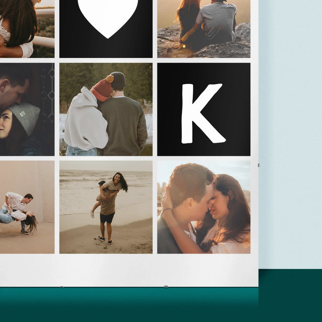 Le Collage Photo: Les Monogrammes D'Amour Avec Photos - Affiche
