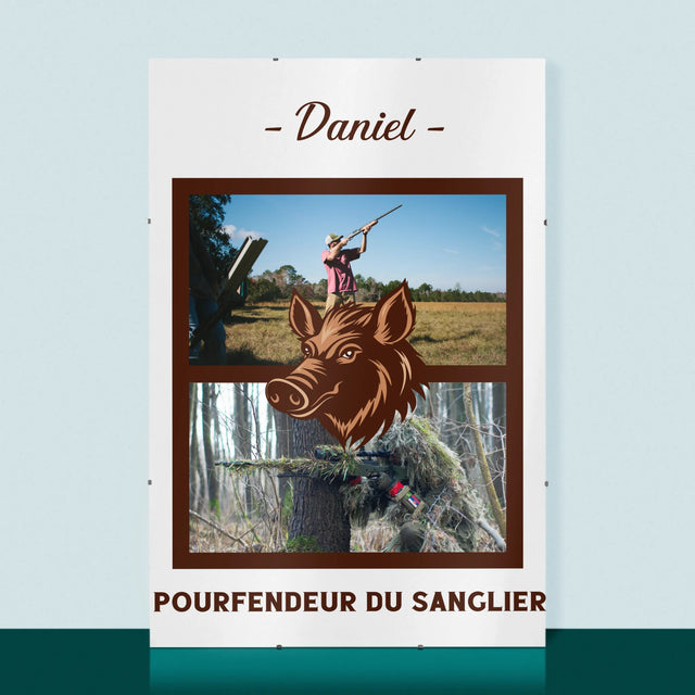Le Collage Photo: Pourfendeur Du Sanglier - Affiche