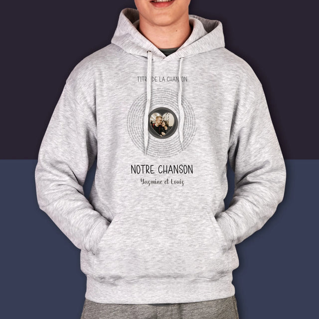 La Photo Et Un Texte: Notre Chanson Avec Les Paroles - Sweat À Capuche Pour Hommes