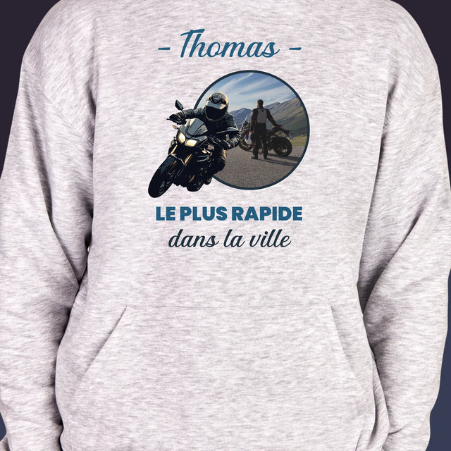 La Photo Et Un Texte: Le Plus Rapide Dans La Ville - Sweat À Capuche Pour Hommes