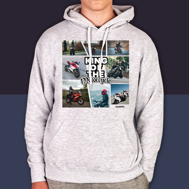 Le Collage Photo: King Of The Motorcycle - Sweat À Capuche Pour Hommes