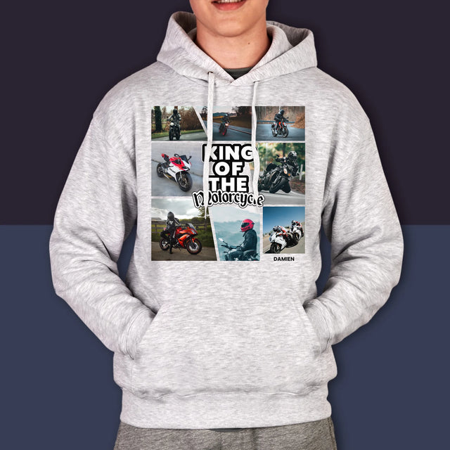 Le Collage Photo: King Of The Motorcycle - Sweat À Capuche Pour Hommes