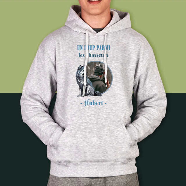 La Photo Et Un Texte: Un Loup Parmi Les Chasseur - Sweat À Capuche Pour Hommes