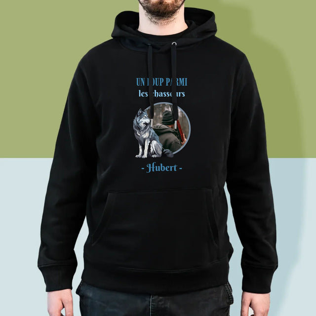 La Photo Et Un Texte: Un Loup Parmi Les Chasseur - Sweat À Capuche Pour Hommes