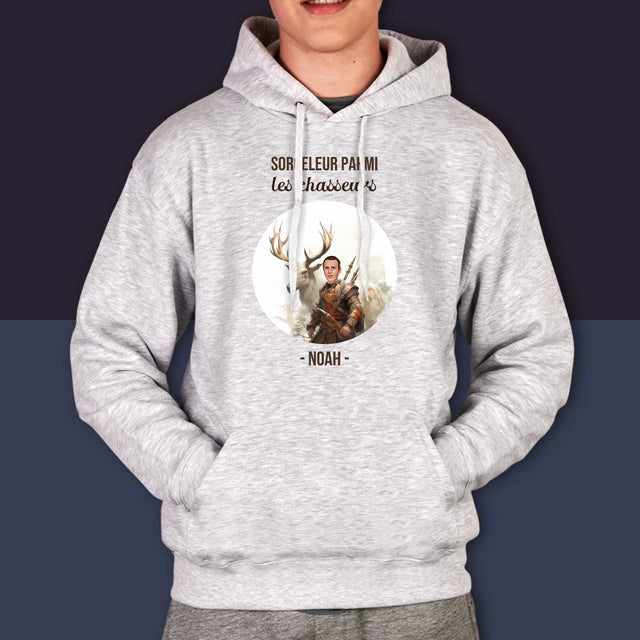 Ton Personnage: Sorceleur Parmi Les Chasseurs - Sweat À Capuche Pour Hommes