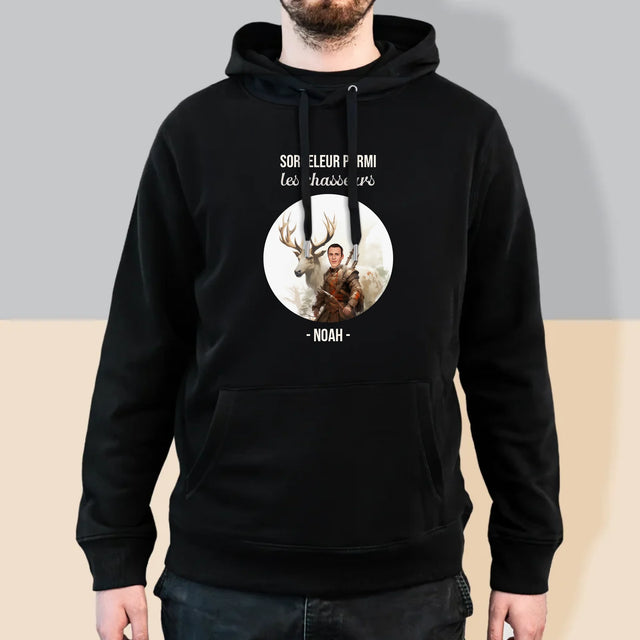 Ton Personnage: Sorceleur Parmi Les Chasseurs - Sweat À Capuche Pour Hommes