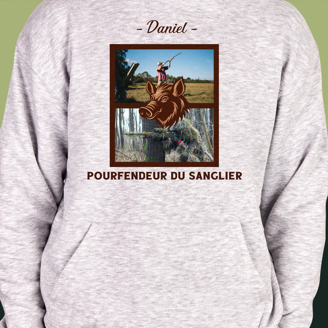 Le Collage Photo: Pourfendeur Du Sanglier - Sweat À Capuche Pour Hommes