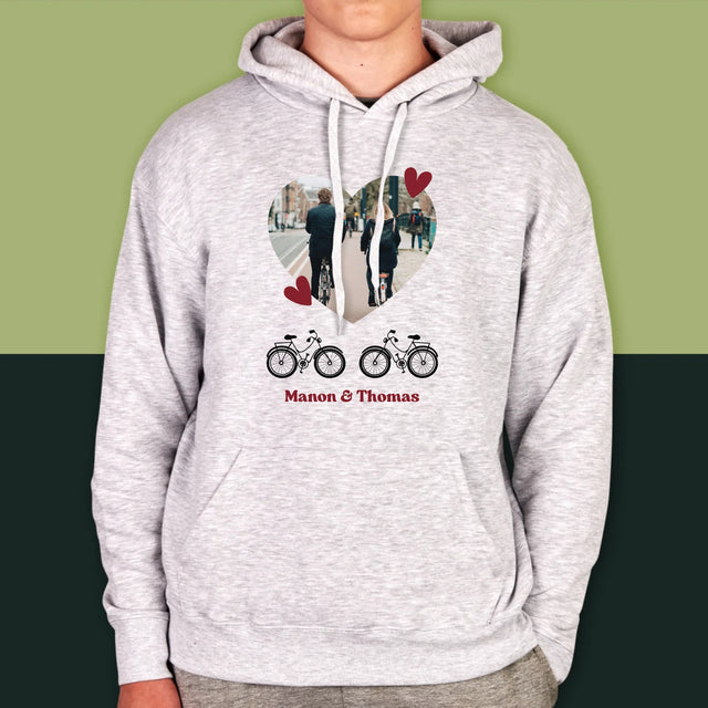 La Photo Et Un Texte: Couple De Cyclistes - Sweat À Capuche Pour Hommes