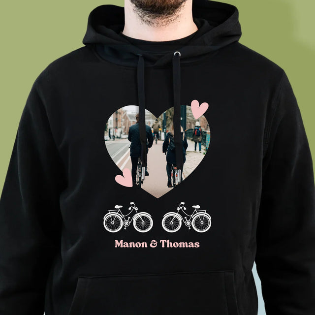 La Photo Et Un Texte: Couple De Cyclistes - Sweat À Capuche Pour Hommes