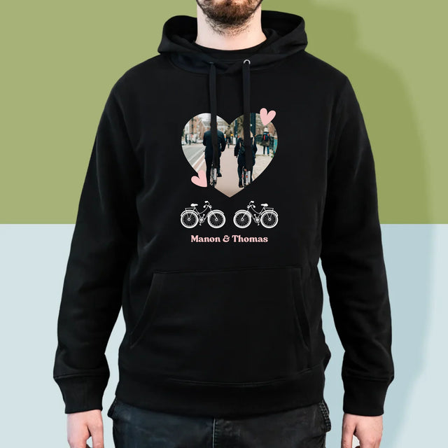 La Photo Et Un Texte: Couple De Cyclistes - Sweat À Capuche Pour Hommes