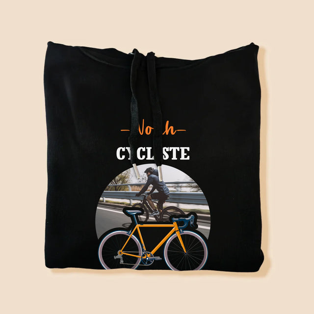 La Photo Et Un Texte: Cycliste Qui Mérite Une Médaille - Sweat À Capuche Pour Hommes