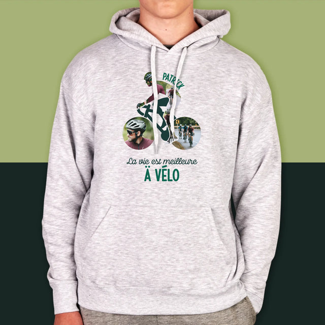 Forme Des Photos: La Vie Est Meilleure À Vélo - Sweat À Capuche Pour Hommes