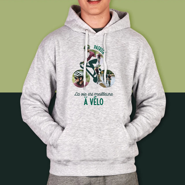 Forme Des Photos: La Vie Est Meilleure À Vélo - Sweat À Capuche Pour Hommes