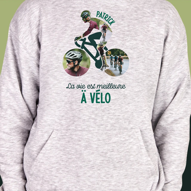 Forme Des Photos: La Vie Est Meilleure À Vélo - Sweat À Capuche Pour Hommes