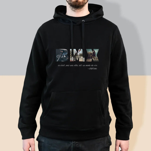 Collage Photo De Lettre: Bmx De Vos Photos - Sweat À Capuche Pour Hommes