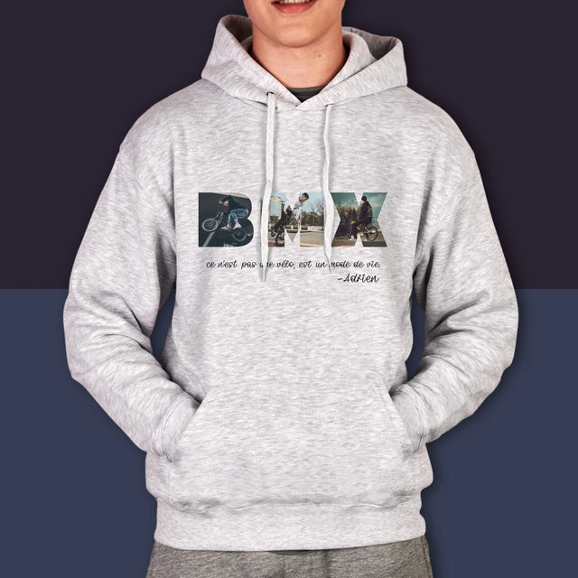 Collage Photo De Lettre: Bmx De Vos Photos - Sweat À Capuche Pour Hommes